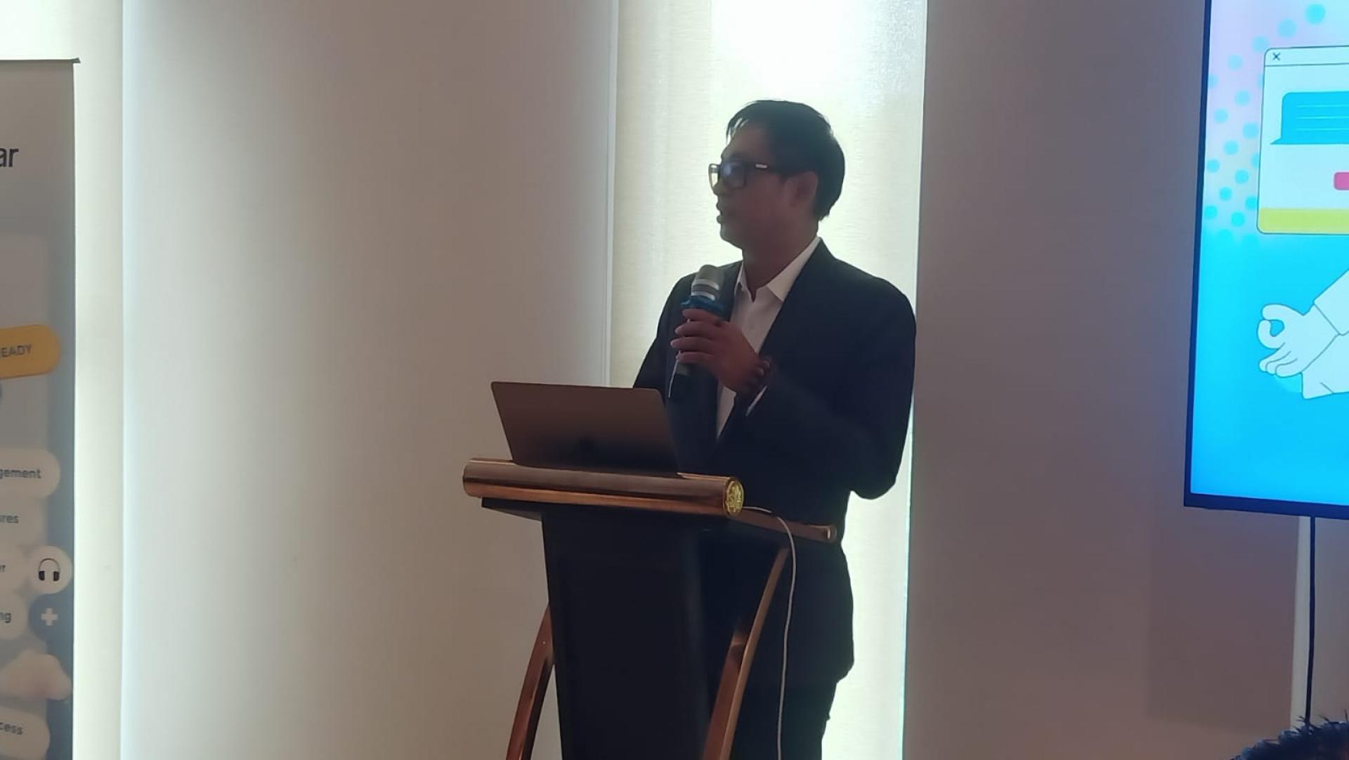 Netcom信息技术总监张庆辉在会上致词