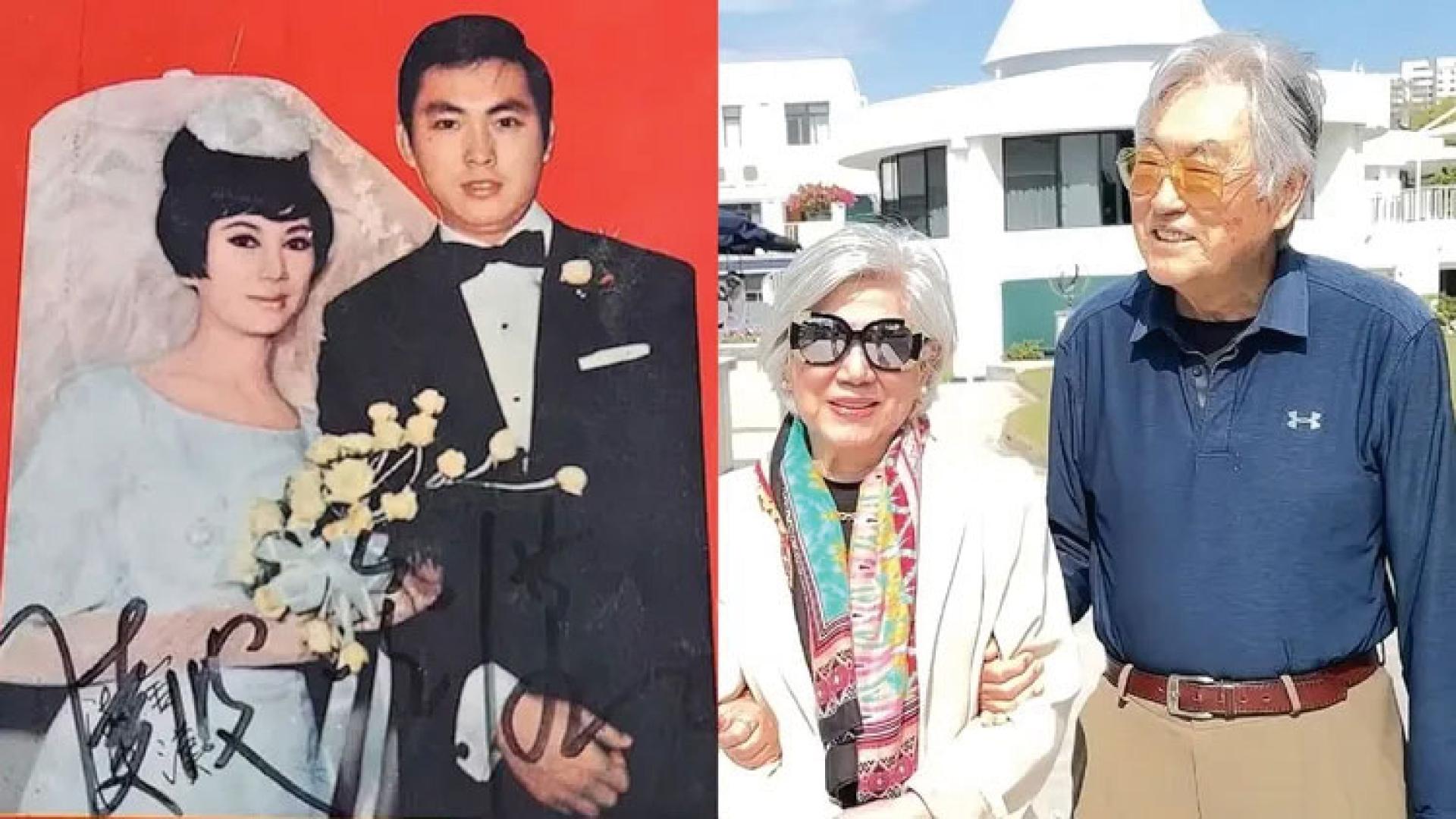 凌波（左）和金汉结婚60年，达到“钻石婚”里程碑。