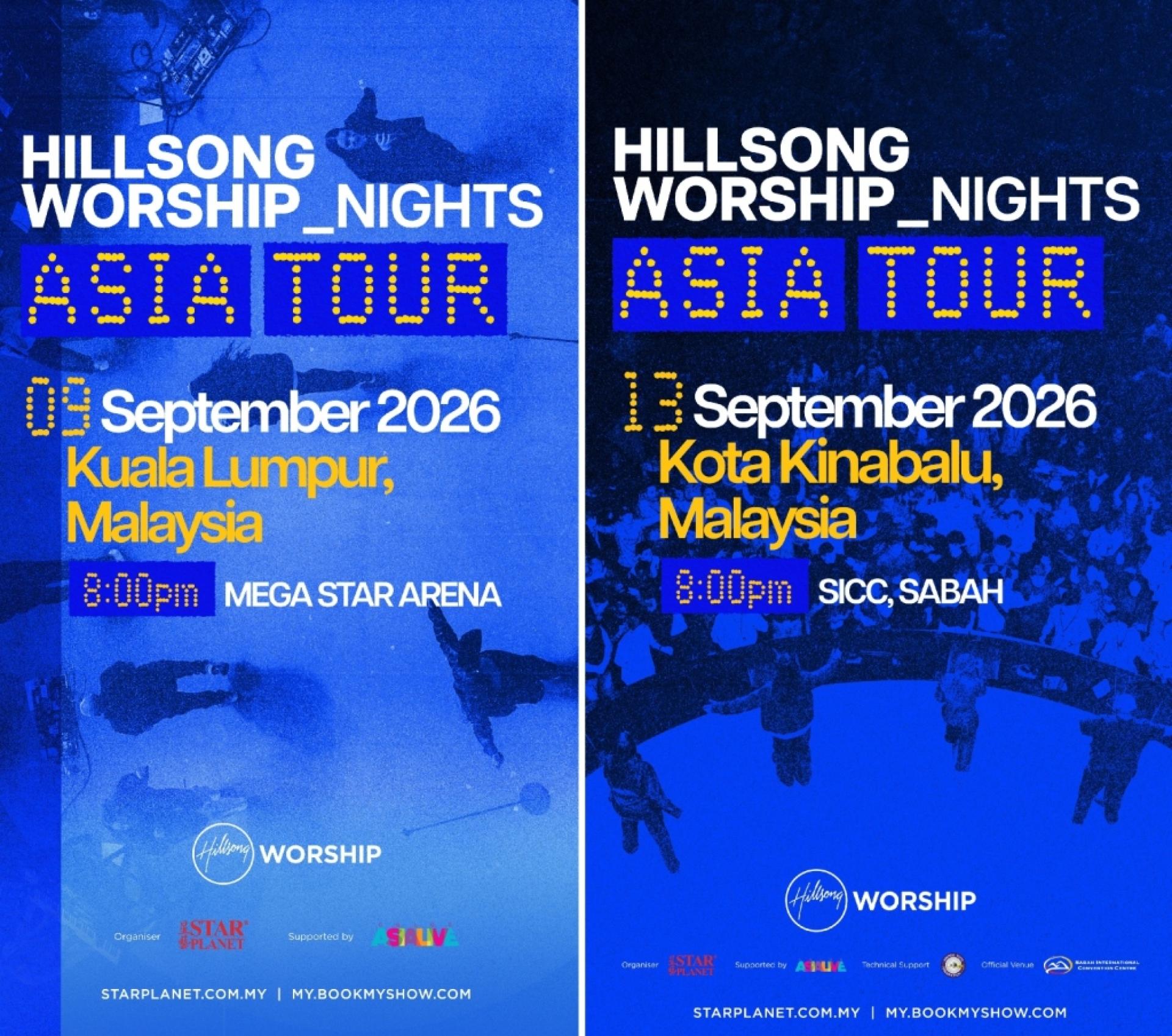 来自澳洲的Hillsong Worship将于9月9日及9月13日分别在吉隆坡及沙巴亚庇开唱。