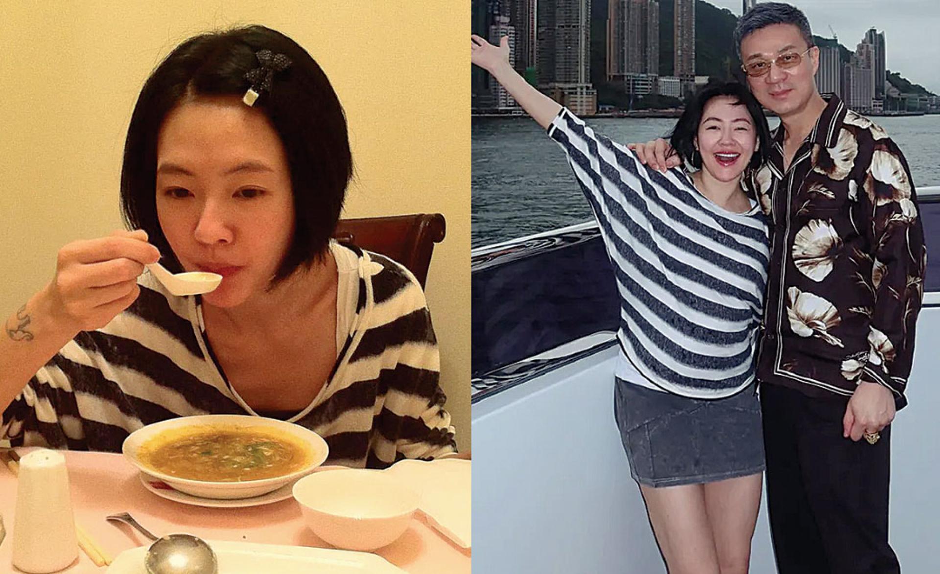 小S近日和家人到香港旅游（右图），被发现身上的衣服穿了15年。