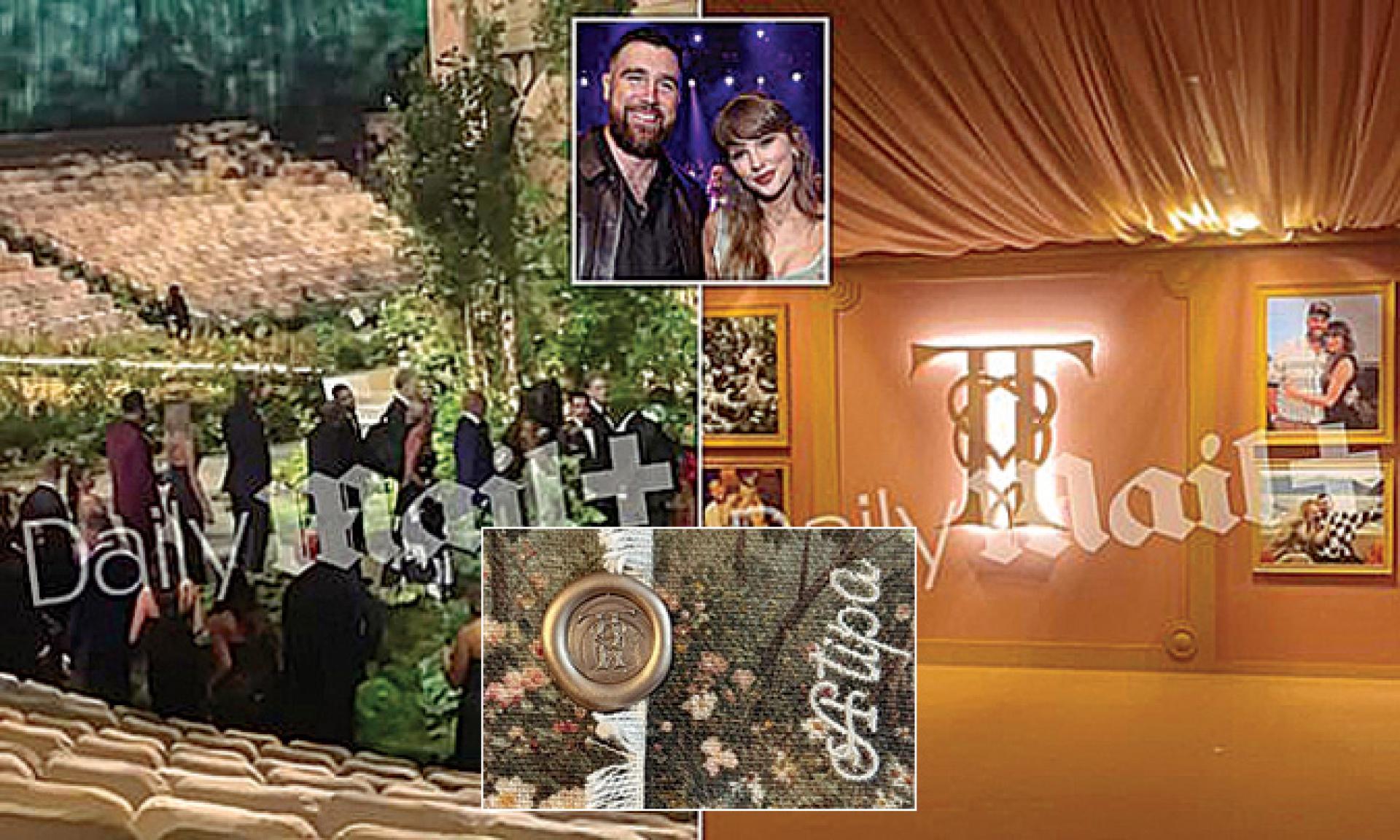 泰勒丝世纪婚礼现场装饰曝光。（小图）泰勒丝伴手礼。