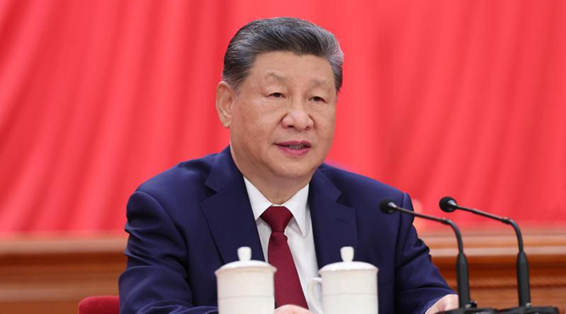 习近平1日在中国共产党成立105周年大会上发言。