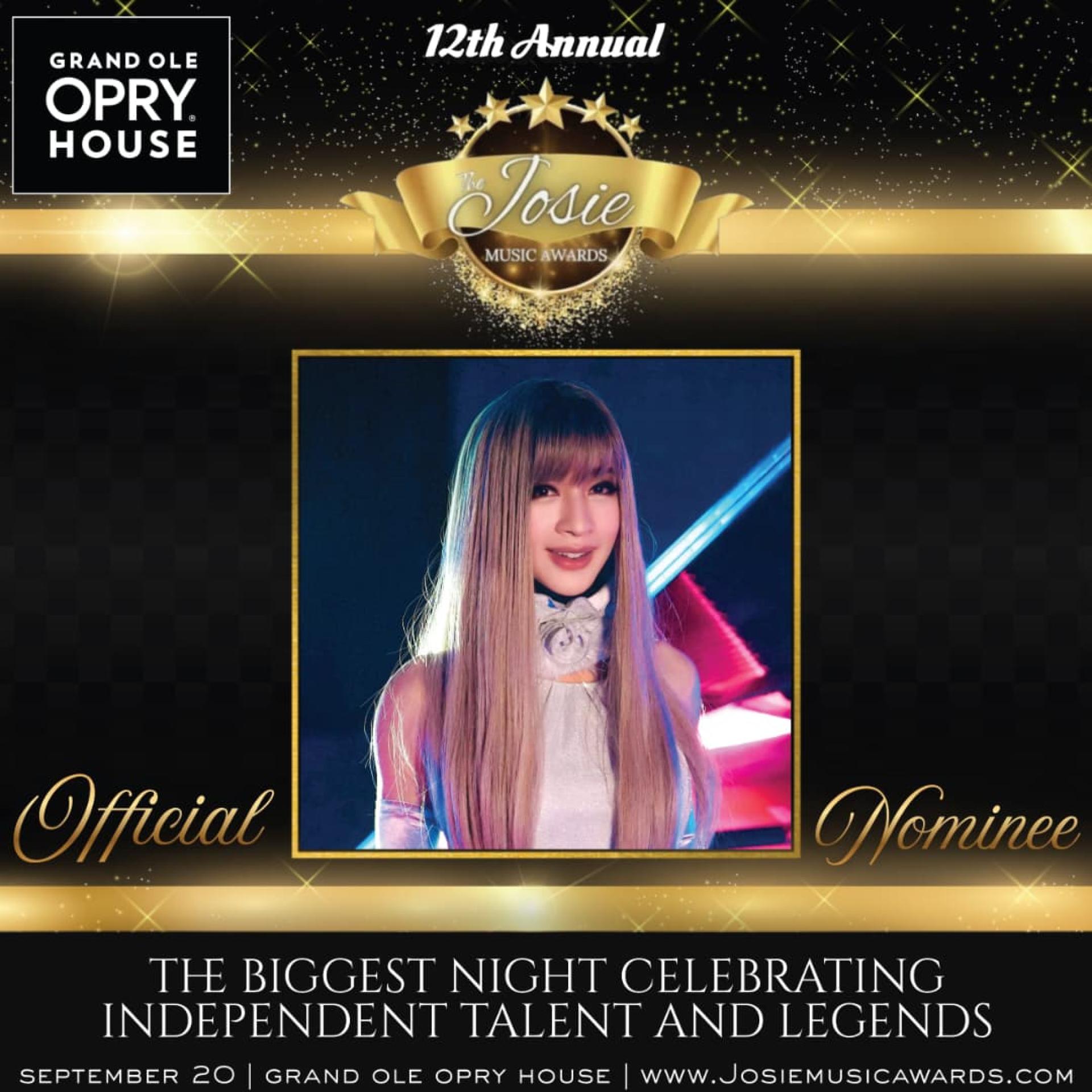钟洁希获Josie Music Awards三项国际大奖提名.