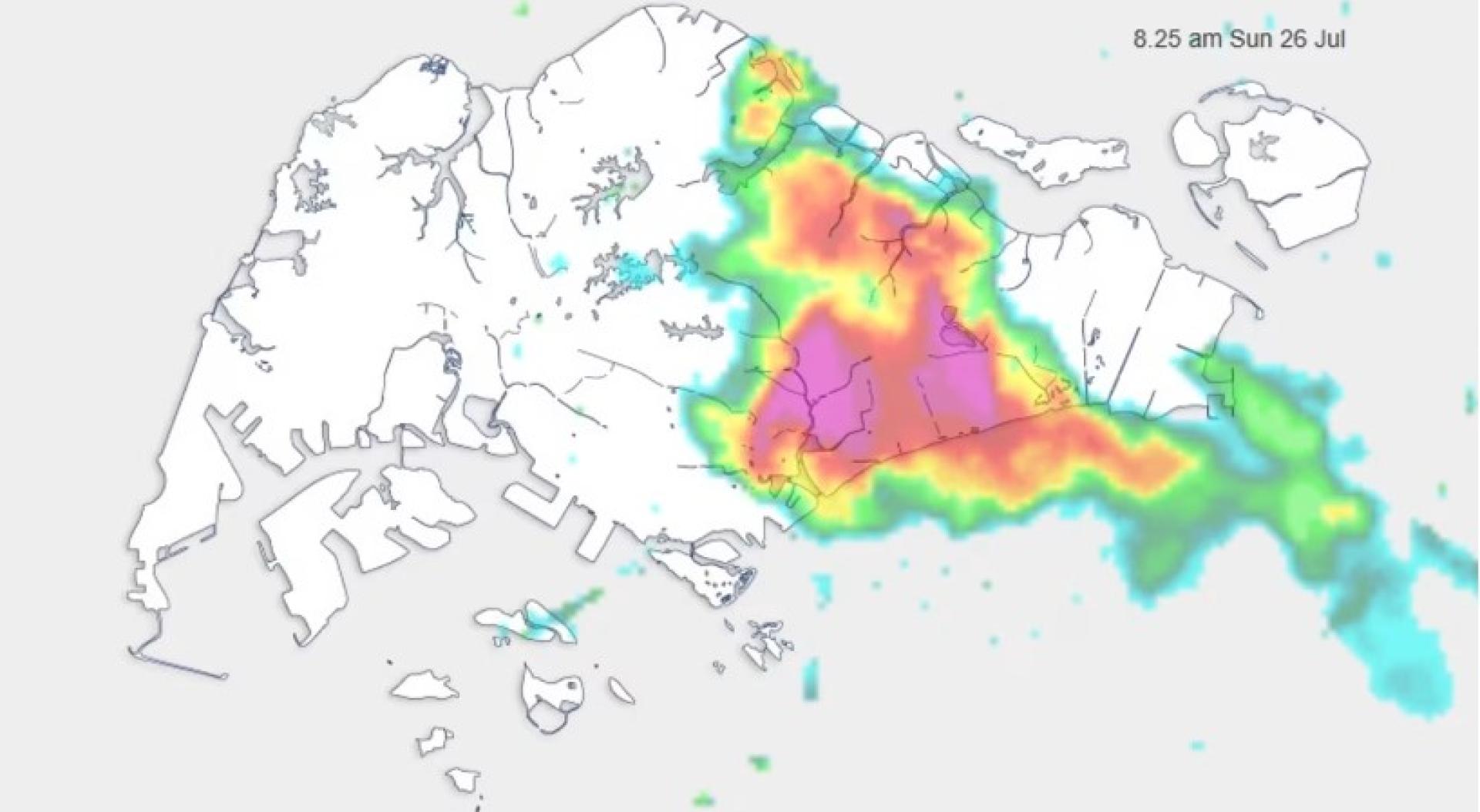 新加坡多地今早预计会出现雷雨。