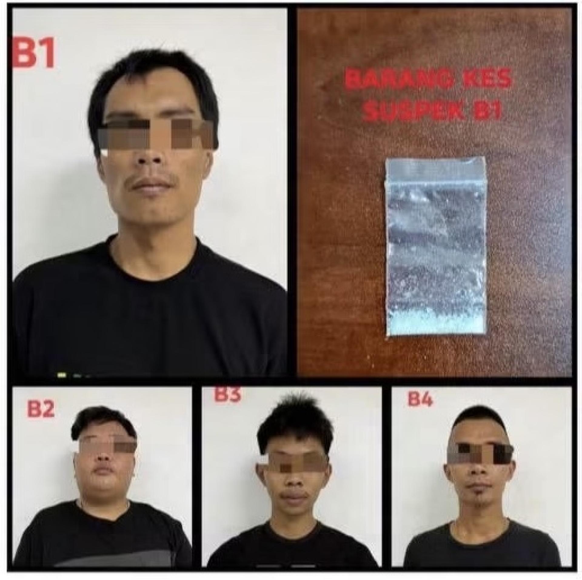 石隆门警方在展开的行动中，逮捕了4名涉嫌吸毒的男子。