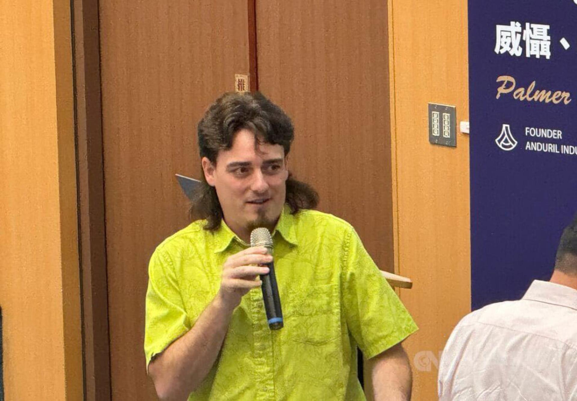 美国国防新创Anduril创办人拉奇2025年8月来台演讲。