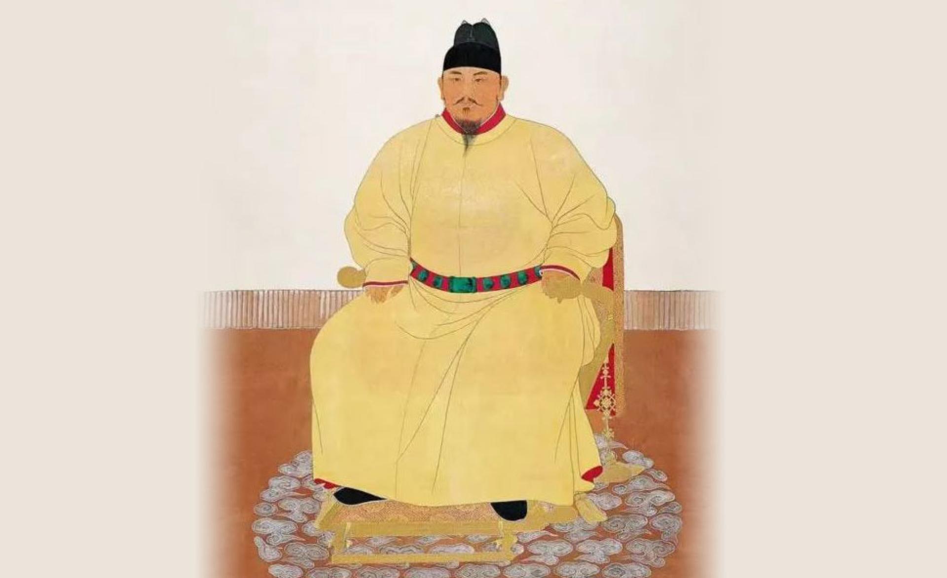 明太祖朱元璋壮年时期画像。