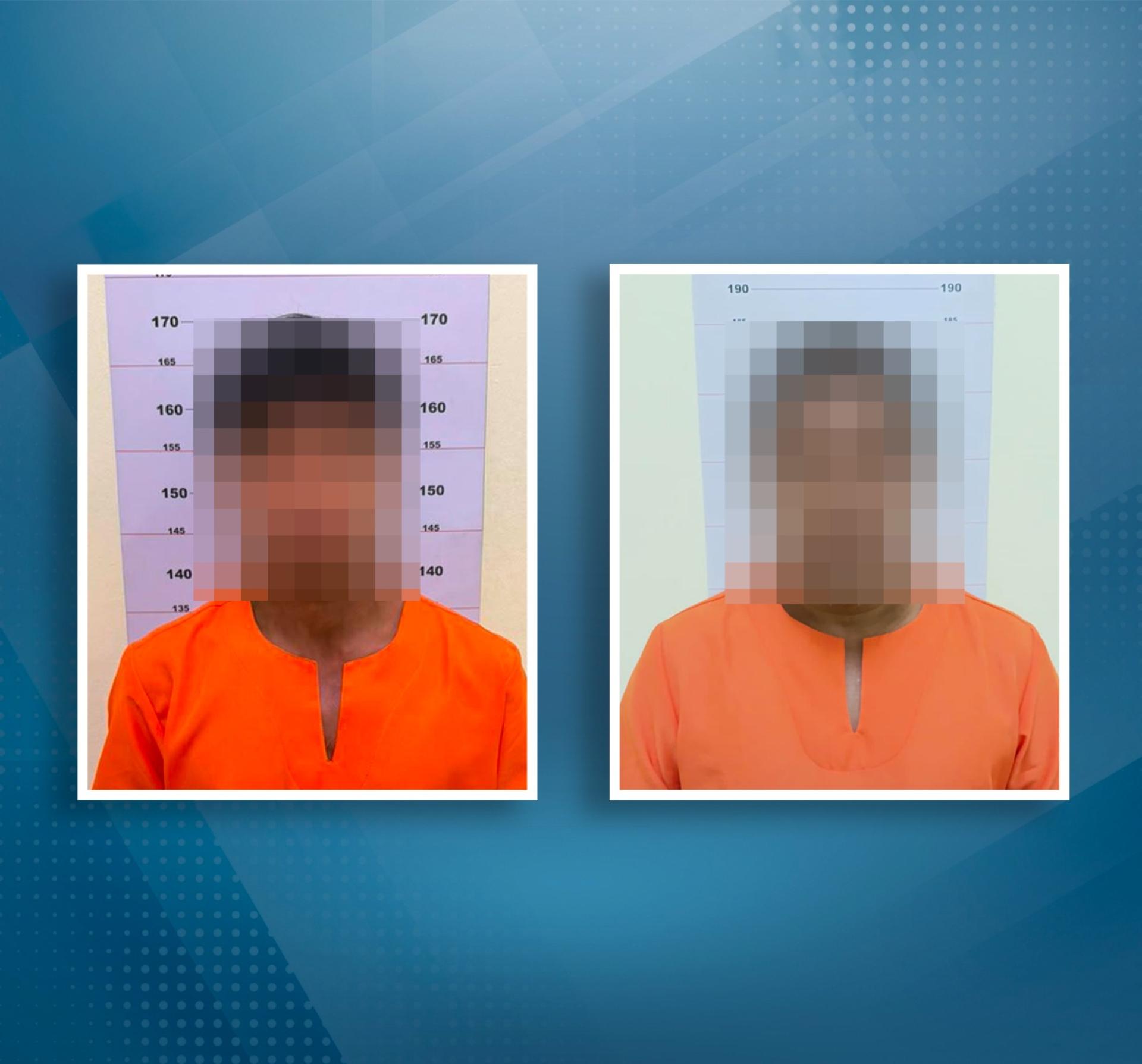 被捕的2名嫌疑人