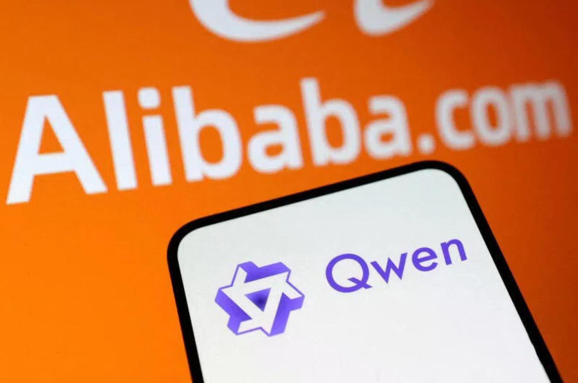 过去六个月，中国科技巨头阿里巴巴旗下开放权重模型的全球累计下载量超过30亿次，超越美国科技巨头Meta和Alphabet以及中国同行，成为全球下载量最高的AI模型。图为阿里巴巴和旗下AI模型系列千问的标识。 （档案照）