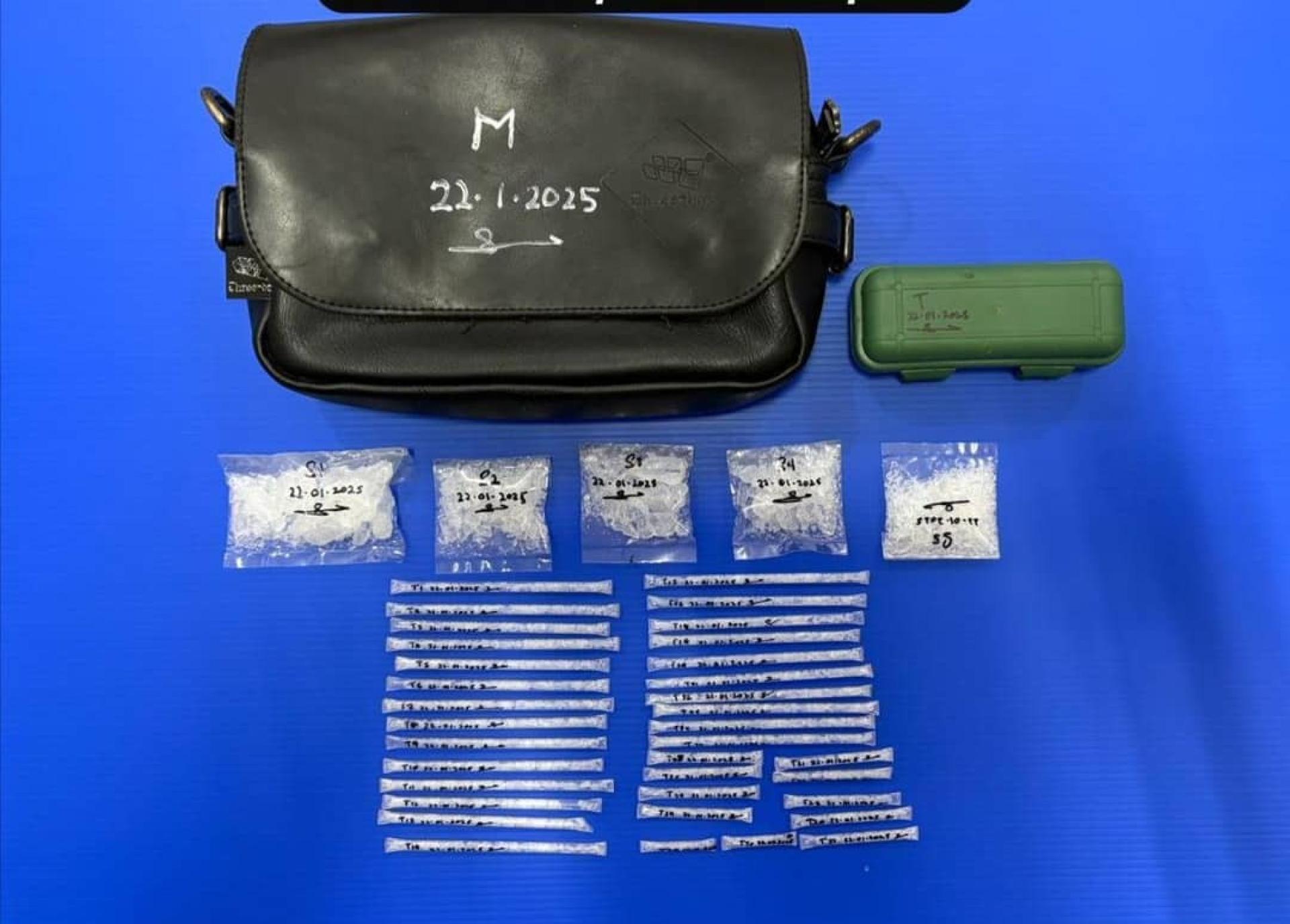 美里警察总部肃毒单位起获的毒品。