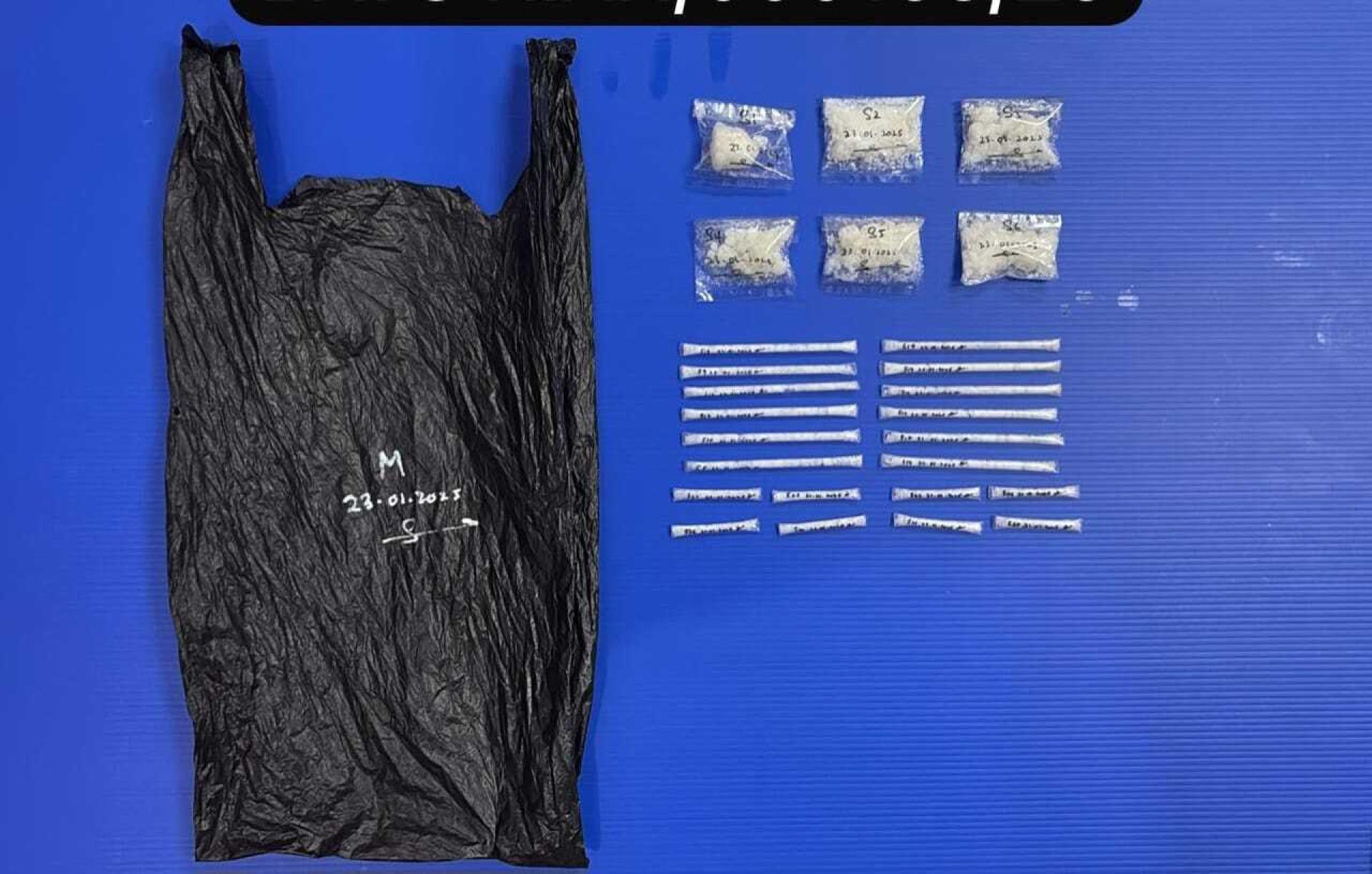 美里警察总部肃毒单位起获的毒品。